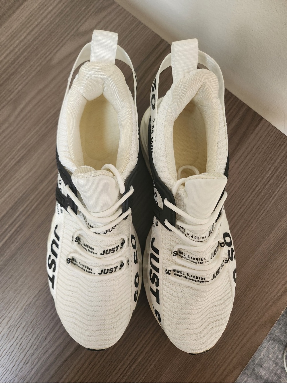 White Athletic Sneakers with Black Accents - Women's Athletic Shoes